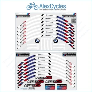 BMW Motorrad Motorsport K1300S Laminated Wheel Rim Decals Stripes Kit - Foto 1 di 2