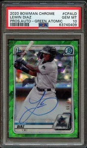 BB - 2020 - Bowman Chrome - Green Atomic 67/99 - #CPALD - Lewin Diaz - PSA 10 - Foto 1 di 2