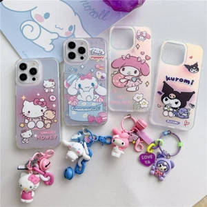 For iPhone 15 Pro Max 14 13 12 11 Gradient Cartoon Hello Kitty Shockproof Case - Picture 1 of 16