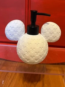 NEW Disney Mickey Mouse white lotion soap dispenser black pump 3D textured - Picture 1 of 7