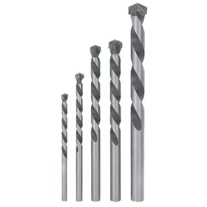 5-TEILIGES BOHRER-SET SET FÜR MAUERWERK BETONBODEN, FLIESEN und ZIEGEL HARTMETALLSPITZE - Bild 1 von 1