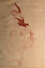 1920s Etching of Dancer MARIA LEY-PISCATOR by MAX POLLAK Vienna Austria BALLET