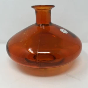 100% Recycled Glass Vase By Vidrios San Miquel- Orange - Picture 1 of 8