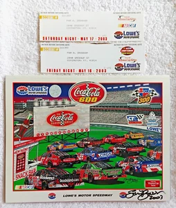 SAM BASS AUTOGRAMM & TICKETS Nascar 2003 Lowes offizielles Souvenirprogramm - Bild 1 von 4