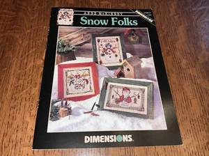 Snow Folks Cross Stitch Pattern Anne McKinney Dimensions Winter Snowmen Fishing - Picture 1 of 2