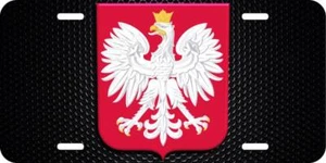 Coat of Arms of Poland Aluminum Car Vanity Plate LP334 - Bild 1 von 2