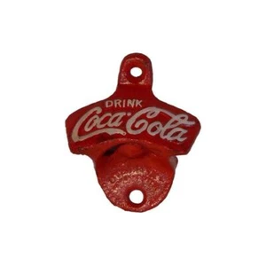 Cast Iron Coca Cola Coke Bottle Opener in Red Man Cave Bar Pub Garage Retro New - Picture 1 of 2
