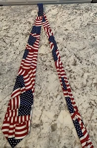 Patriotische Herrenkrawatte Umo Lorenzo amerikanische Flagge patriotische Krawatte gebraucht, in einwandfreiem Zustand - Bild 1 von 4