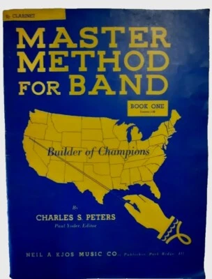 Master Method for  Band B-flat CLARINET Sheet Music Book 1 Charles S. Peters - Image 1 of 3