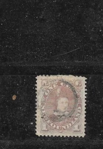 NEWFOUNDLAND SC#42 1880 OLD ANTIQUE 1 CENT VICTORIA DEFINITIVE USED STAMP - Picture 1 of 1