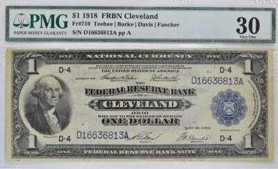 1918 $1 Federal Reserve Bank Note; Cleveland; PMG-30; Fr.-719 - Image 1 of 2
