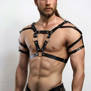 Arnés Gladiador Hombre para Festival Clubwear Techno Berlin Punk Rock EMO - Imagen 1 de 6