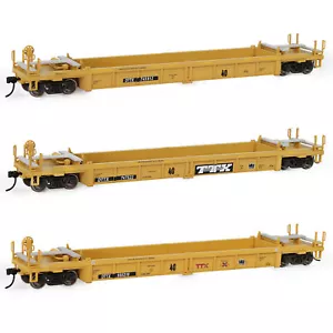 Evemodel HO Scale 1:87 40' Well Car 40ft Painted Trailer TTX C8749 (Pack of 1) - Picture 1 of 16
