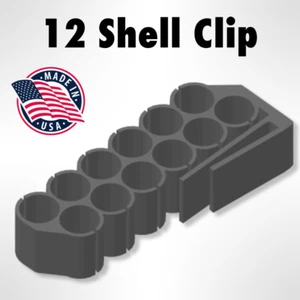 12x Shell Tactical Shotgun 12 Gauge Shell Ammo Holder with Vest Belt Clip 12 Ga - Picture 1 of 2