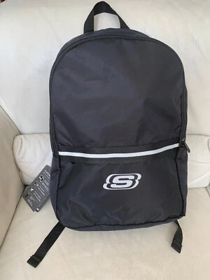 Skechers Black Backpack Eclpse School Bag Light Bookbag Laptop Organizer Pockets - Image 1 of 4