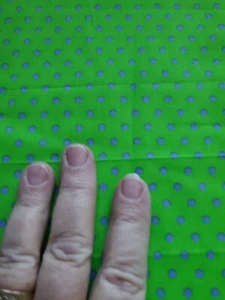 Vintage Sewing Fabric Cranston Polka Dot Lime & Purple 2/3yd 25x60" Cotton USA - Picture 1 of 6
