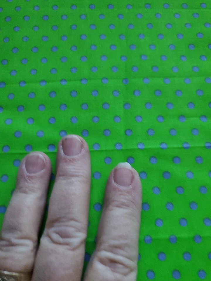 Vintage Sewing Fabric Cranston Polka Dot Lime & Purple 2/3yd 25x60" Cotton USA - Image 1 of 4