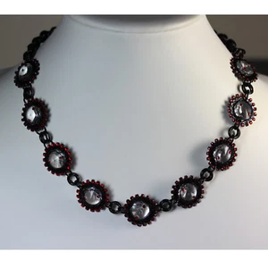 Sprocket Necklace-Crystallized in Crystal, Red, and Black - Picture 1 of 6