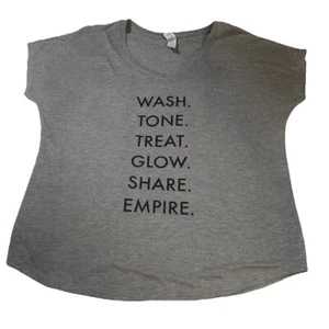 Rodan + Field's Women's Wash Tone Treat Graphic Short-Sleeve Shirt Gray Sz XL - Picture 1 of 3