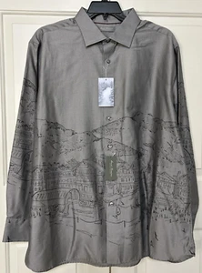 NWT Daniel Cremieux XXL gray ski town button up long sleeve shirt mens $115 - Picture 1 of 8