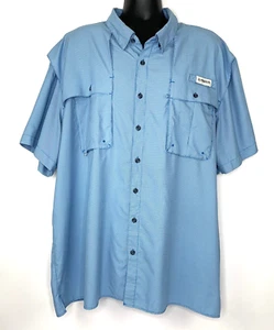 Magellan Shirt Men's 3XL Blue Short Sleeve Button Up Vented Aransas Pass - Picture 1 of 17