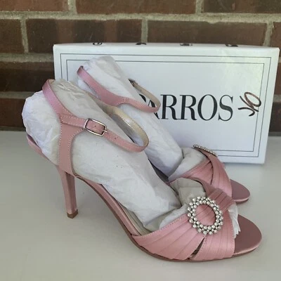 Caparros Womens Pizzle Ankle Strap Pink Satin Heeled Sandals US 8.5 M NEW - Image 1 of 4