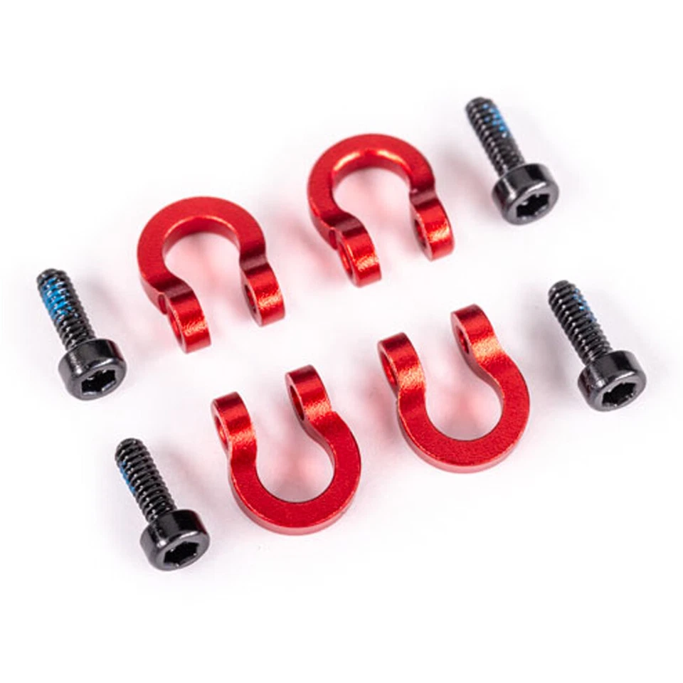 Traxxas 9734R - Aluminum Bumper D-Rings Front/Rear Red Anodized