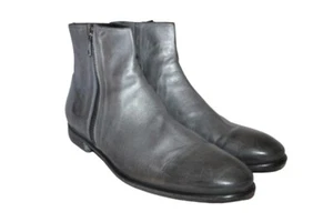 JOHN VARVATOS Collection Leather Zip Boots Shoes 12 Handmade Italy 4006 1270 066 - Picture 1 of 9