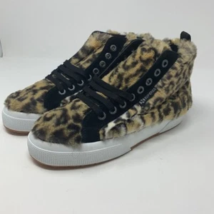 Superga Jocelyn modische Damen-Sneaker braun High-Top Leopard Kunstfell 2795 7 neu - Bild 1 von 6