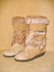 NUEVAS Botas de Invierno Para Mujer Jardín Deportivas Beige Gamuza Piel de Poni y Piel en Talla 6.5 - Imagen 1 de 7