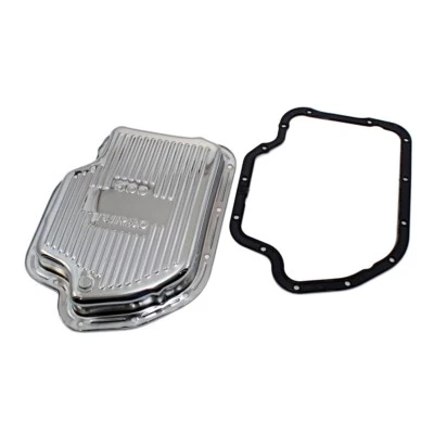 GM Chevy Turbo 400 Chrome Automatic Transmission Pan Stock Cap. TH400 W/ Gasket - Image 1 of 3