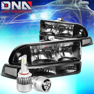 FARO CARCASA NEGRO + SEÑAL CLARA + LED BLANCO 9006 HID CON VENTILADOR AJUSTE 98-04 BLAZER Foto 1 de 4