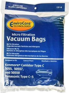 EnviroCare Kenmore Mircrofiltration Canister Vacuum Bags, Multicolor, C-5 (9 Bag - Picture 1 of 2