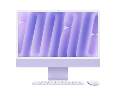 Apple iMac 24-Inch•8-Core•16GB RAM•256GB+4TB SSD Stand•Windows 11•Office•Purple - Image 1 of 4