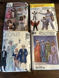 Mccall's & Simplicity Kostüm Muster ungeschnitten 4 Stück Disney Elvis 4. Juli - Bild 1 von 9