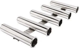 5 Tube Stainless Steel Boat Fishing Rod Rack 316 Stainless Steel 5 Rod Holder - Picture 1 of 7