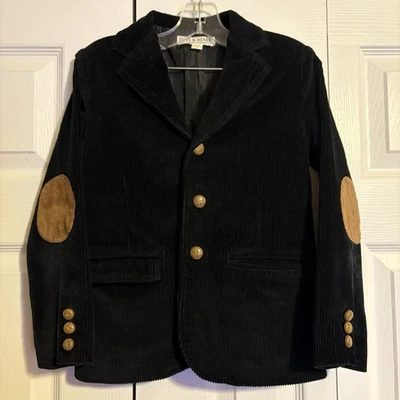 Hope & Henry Black Corduroy Blazer w/Brown Elbow Patches Boys Size 7 SOLD AS IS - Image 1 of 4