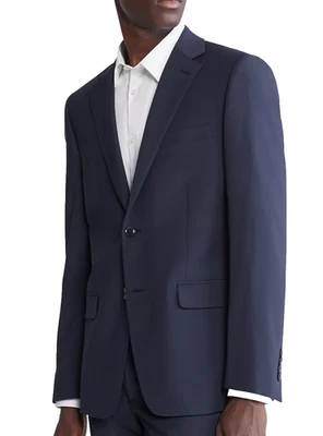 CALVIN KLEIN Suit Jacket Mens Size 36S Navy Skinny Fit Wool Stretch - Image 1 of 4