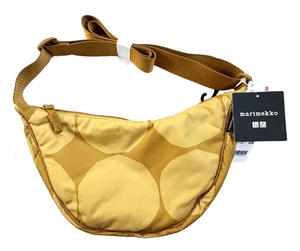 Mini Bolso de Hombro Redondo MARIMEKKO x Uniqlo Beige Capuccino Isola Estampado Kivet NUEVO - Imagen 1 de 6