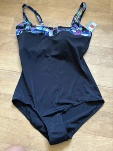 BLACK / Purple MARKS & SPENCER SWIMSUIT SIZE 18 CONTROL SWIMWEAR New BNWT - Picture 1 of 5