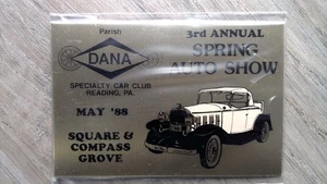 Dana Specialty Car Club 3rd Annual Spring Auto Show Plaque May '88 - Picture 1 of 2
