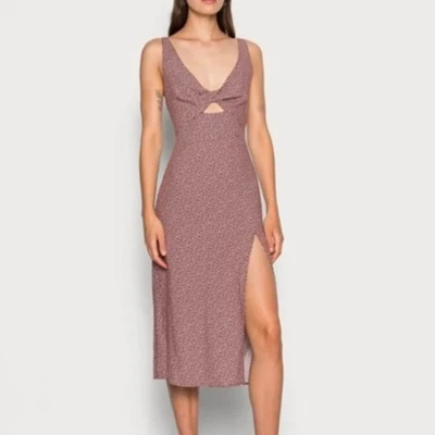 NUEVO Vestido Abercrombie Fitch XS Marrón Midi Ajustable Ajustado Ajustado Sin Mangas Foto 1 de 4