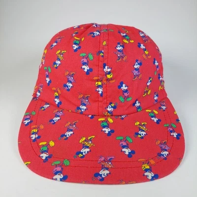 Vintage 80s Disney Mickey Mouse All Over Print Hat Cap Stretch Childs Youth Kids - Image 1 of 4