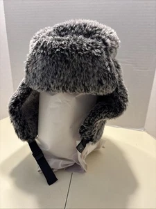 Dockers Trappermütze Kunstfell mit Ohrenklappen Gr. M/L Kinnriemen grau Flieger - Bild 1 von 6