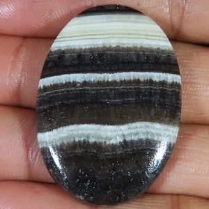 natural ZEBRA CALCITE oval cabochon loose gemstone 86.45 Carat. (30 x 43 x 6 mm) - Picture 1 of 6