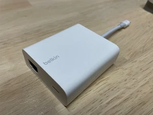 Belkin Apple Original Lightning to Ethernet Interface Power Adapter F8J227 - Picture 1 of 7