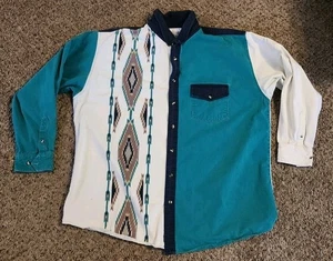 VINTAGE EXPRESS RIDER AZTEC WESTERN SHIRT 3XL - Picture 1 of 4