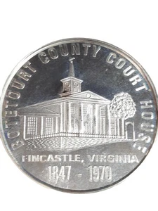 Vtg Sterling Silver Coin Botetourt County Virginia Courthouse - Picture 1 of 10