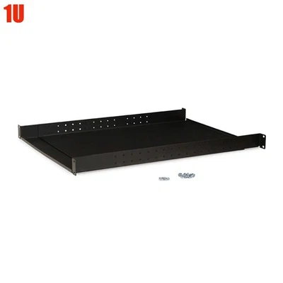1U 19" Server Shelf Shelves 4-Post Rack Mount Adjustable 22" - 40" Depth Steel - Image 1 of 4