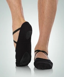 Body Wrappers 246A Adulto Talla 3.5M Negro Lona Suela Dividida Pantuflas de Ballet - Imagen 1 de 1